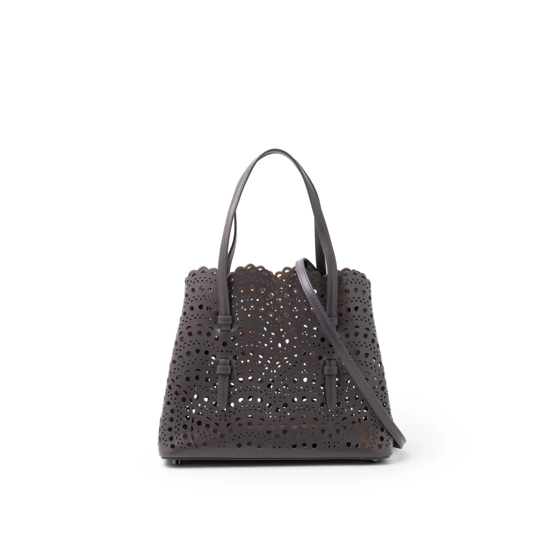 ALAIA Mina 25 Small Vienne Wave Tote Bag Nubuck Leather